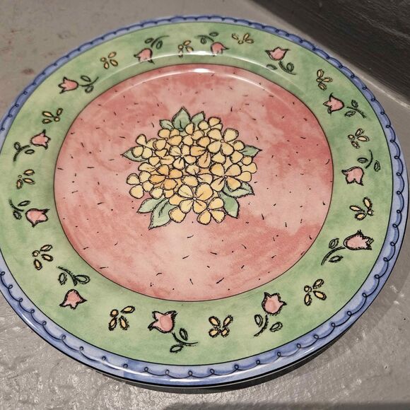 Watercolors by Sango Blueberry Sky 3000 2 Salad Plates 7 7/8"  by Sue Zipkin - Picture 2 of 7